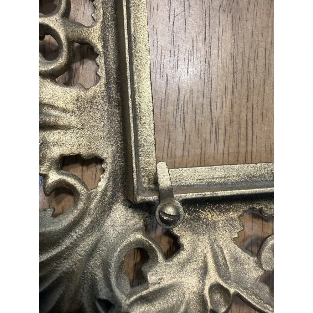 Vintage Ornate Gold Tone Picture Frame Easel Metal Baroque Rococo 8x10